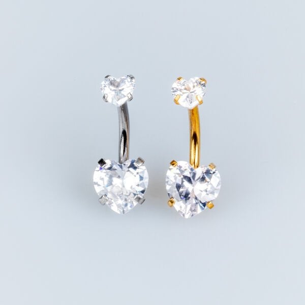 ثقب السرة 8 ملم حجر القلب الأبيض