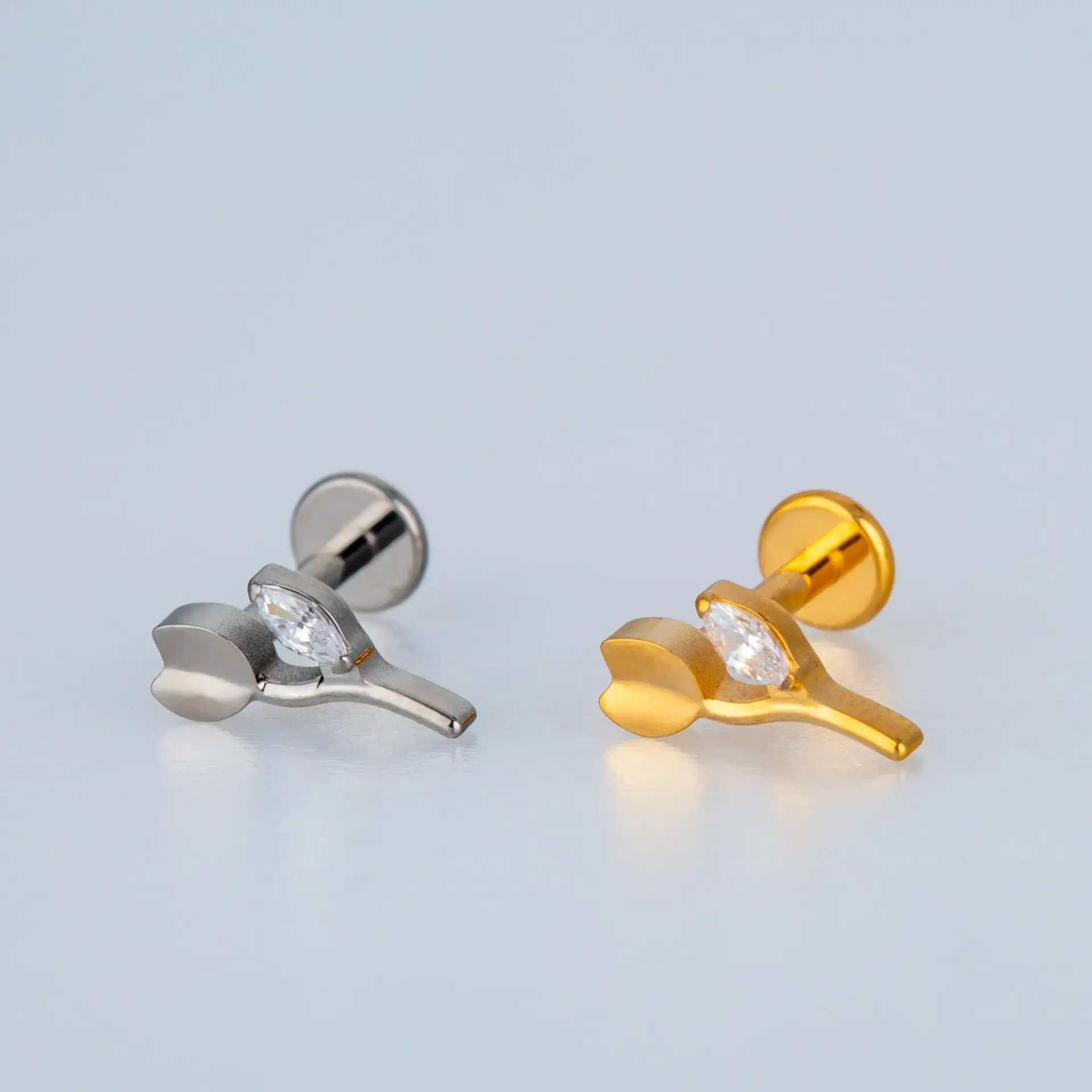 Piercing G23 Titanyum Tragus Çiçek Lale Sarı 8mm