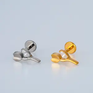 Piercing G23 Titanyum Tragus Çiçek Lale Sarı 8mm