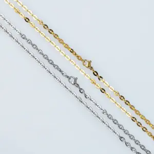 Toptan 316L Çelik 3.5mm Denizci Marina Zincir Kolye (70cm) Beyaz