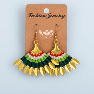 El Yapımı Pirinç Makrome Küpe 3 Renk Seçeneği 1 Çift