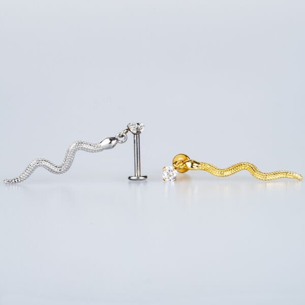 Piercing Tragus snake Yellow 8mm