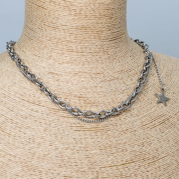 Steel Necklace Star