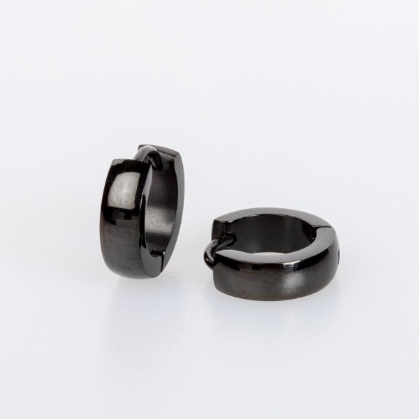 Steel Earring 4X8mm 2 colors - Double Black