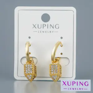 Toptan Xuping Taşlı Madalyon Küpe